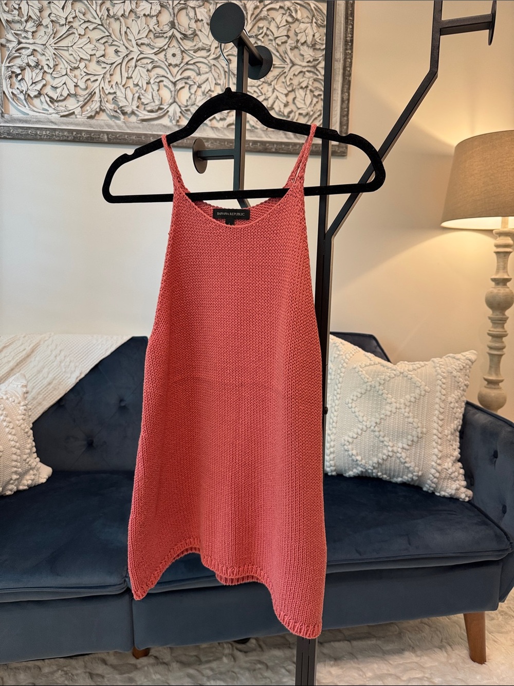 Banana Republic Coral Pink Knit Halter Cami